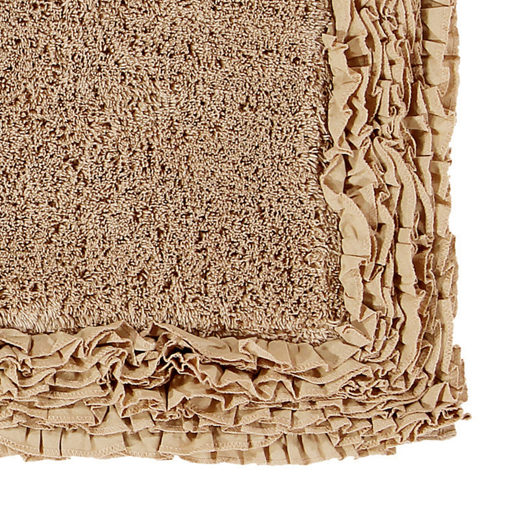 
                      
                        Shaggy Border Bath Rug 100% Cotton, Tufted Design with Ruffle Border, Ultra Soft & Absorbent, Machine Washable with Spray Latex Backing
                      
                    