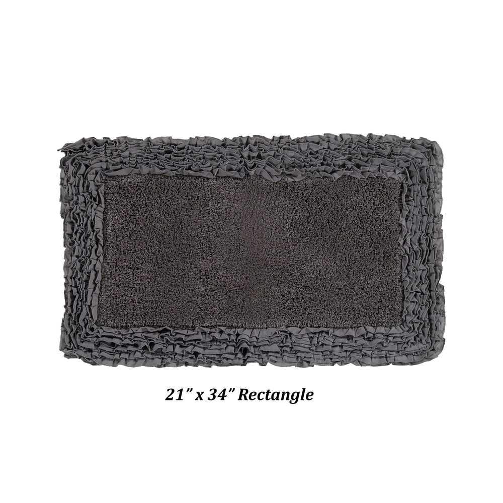 
                      
                        Shaggy Border Bath Rug 100% Cotton, Tufted Design with Ruffle Border, Ultra Soft & Absorbent, Machine Washable with Spray Latex Backing
                      
                    