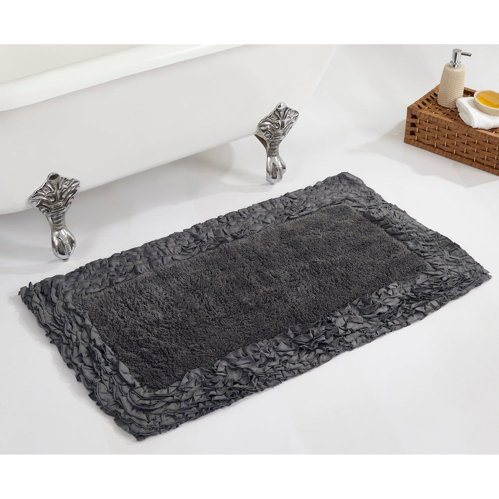 
                      
                        Shaggy Border Bath Rug 100% Cotton, Tufted Design with Ruffle Border, Ultra Soft & Absorbent, Machine Washable with Spray Latex Backing
                      
                    