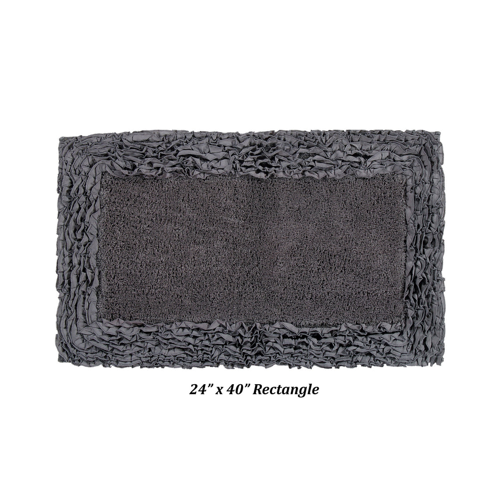 
                      
                        Shaggy Border Bath Rug 100% Cotton, Tufted Design with Ruffle Border, Ultra Soft & Absorbent, Machine Washable with Spray Latex Backing
                      
                    