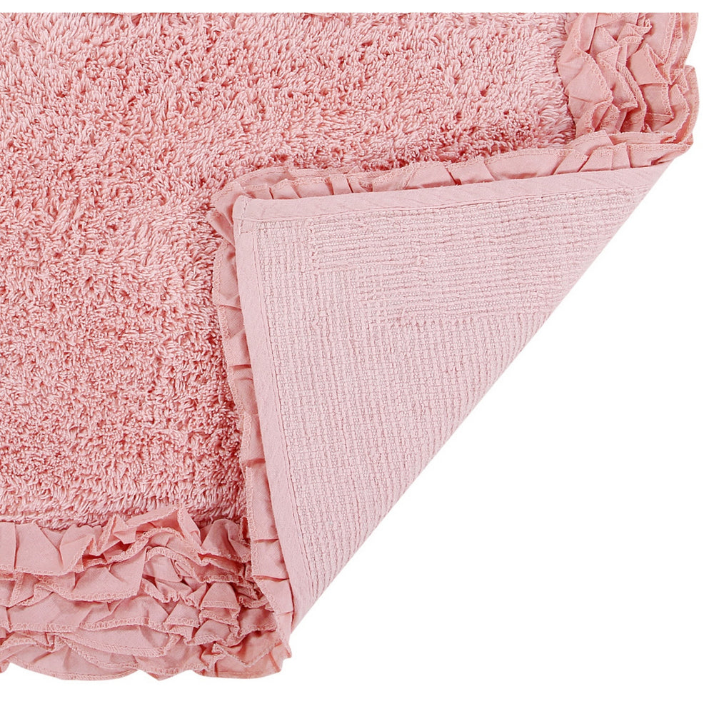 
                      
                        Shaggy Border Bath Rug 100% Cotton, Tufted Design with Ruffle Border, Ultra Soft & Absorbent, Machine Washable with Spray Latex Backing
                      
                    