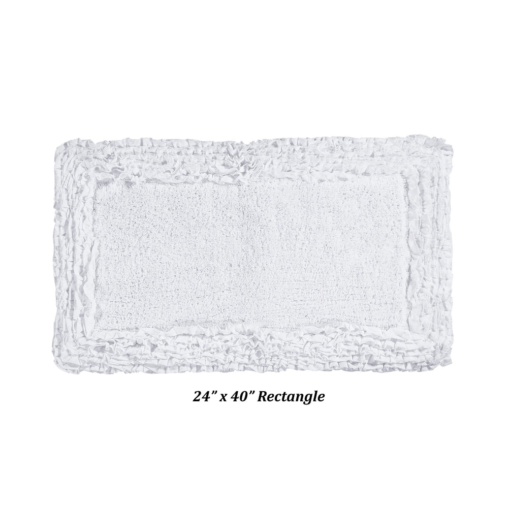 
                      
                        Shaggy Border Bath Rug 100% Cotton, Tufted Design with Ruffle Border, Ultra Soft & Absorbent, Machine Washable with Spray Latex Backing
                      
                    