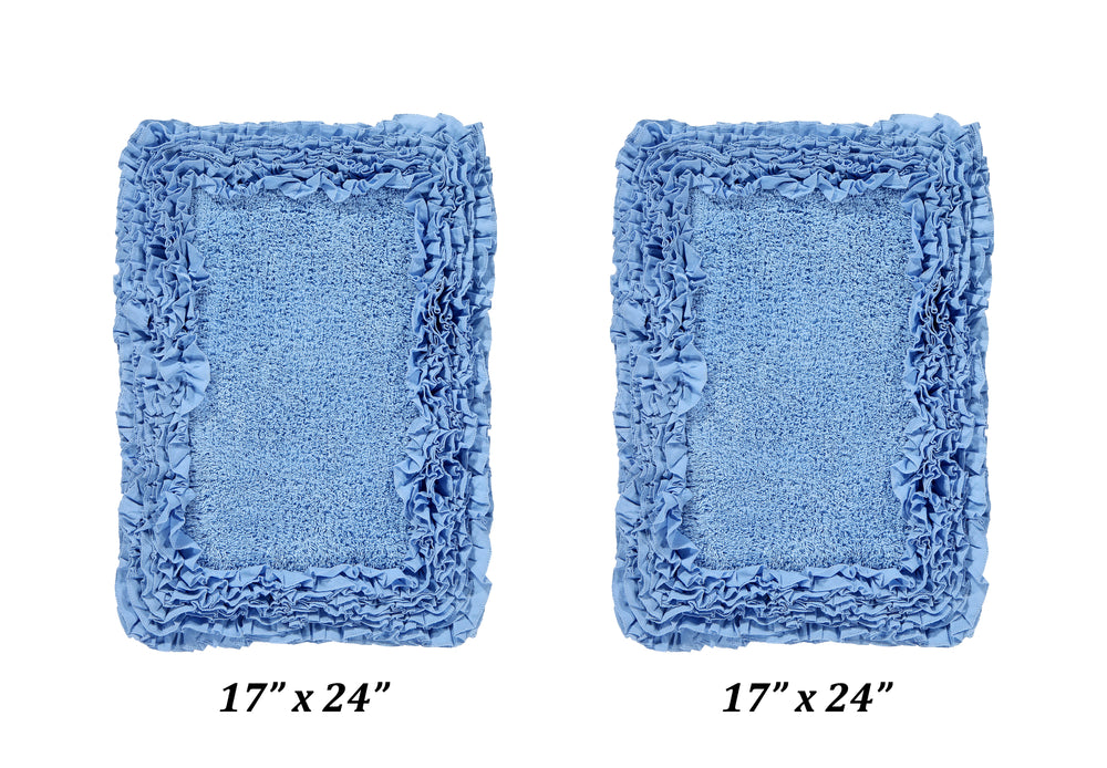 Better Trends 100% Cotton Bath Rug in Shaggy Border Collection - Ultra Soft, Plush, Tufted Bath Rug for Bathroom Floor, Tub and Shower, Bathroom rug 2 Piece Set (17
