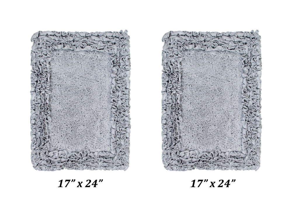 Better Trends 100% Cotton Bath Rug in Shaggy Border Collection - Ultra Soft, Plush, Tufted Bath Rug for Bathroom Floor, Tub and Shower, Bathroom rug 2 Piece Set (17