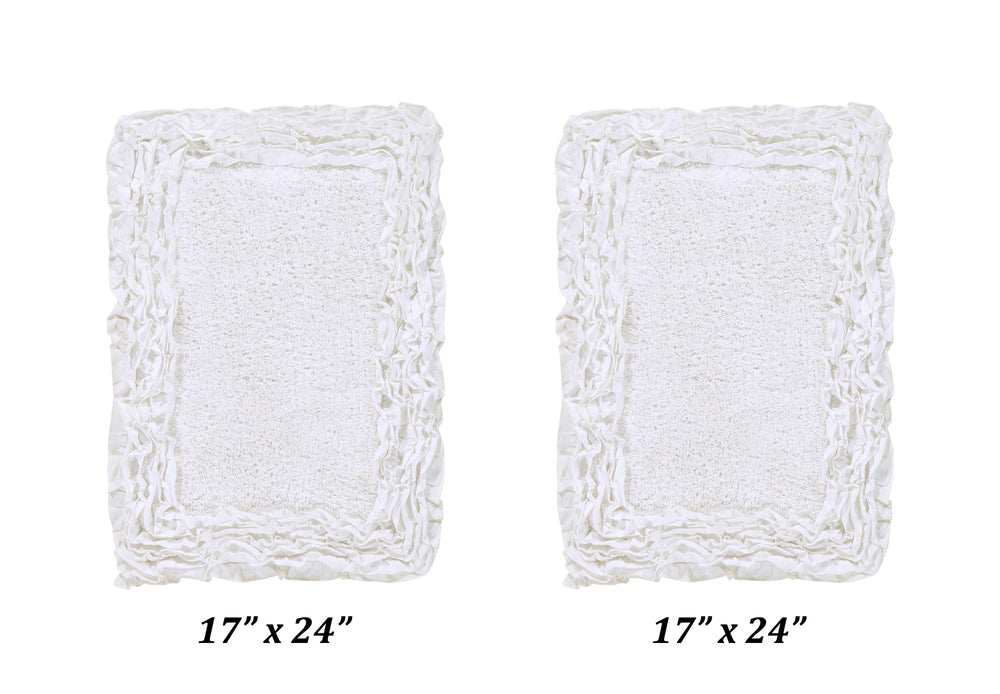 Better Trends 100% Cotton Bath Rug in Shaggy Border Collection - Ultra Soft, Plush, Tufted Bath Rug for Bathroom Floor, Tub and Shower, Bathroom rug 2 Piece Set (17