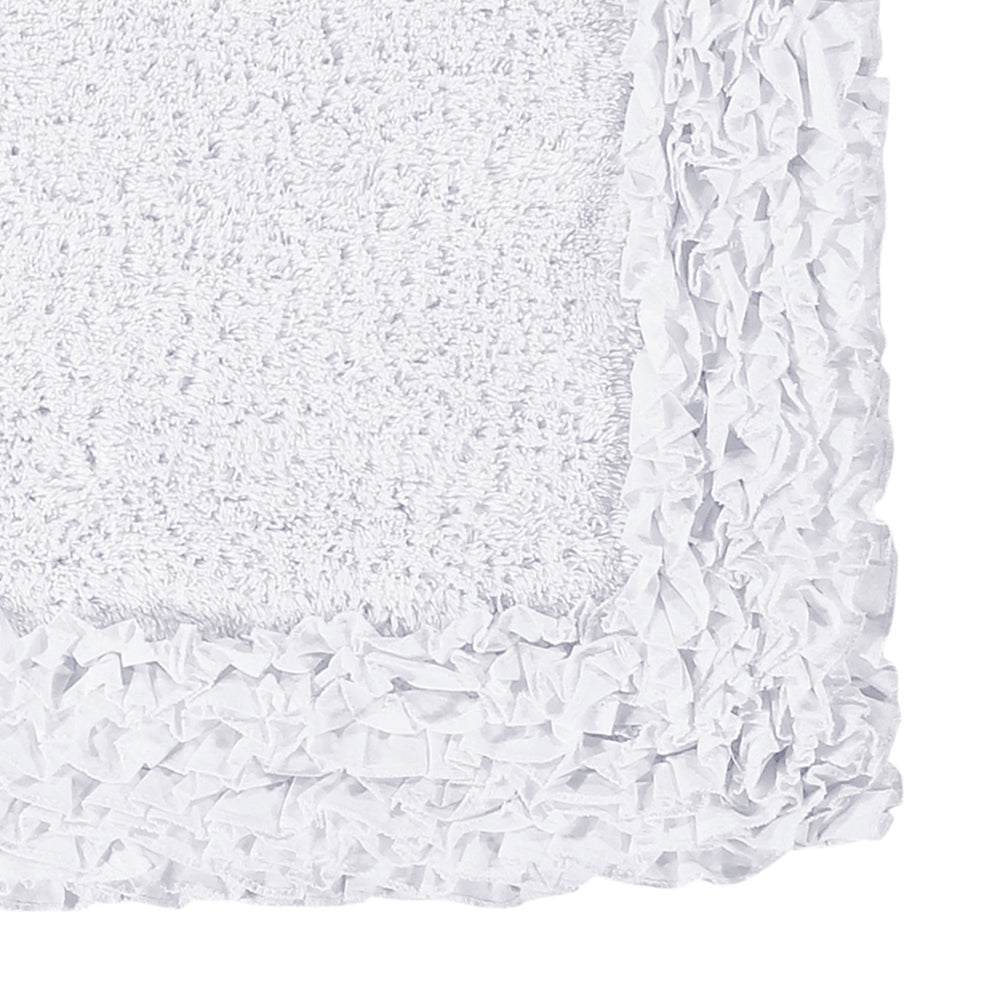 
                      
                        Better Trends 100% Cotton Bath Rug in Shaggy Border Collection - Ultra Soft, Plush, Tufted Bath Rug for Bathroom Floor, Tub and Shower, Bathroom rug 2 Piece Set (17" x 24"), White
                      
                    