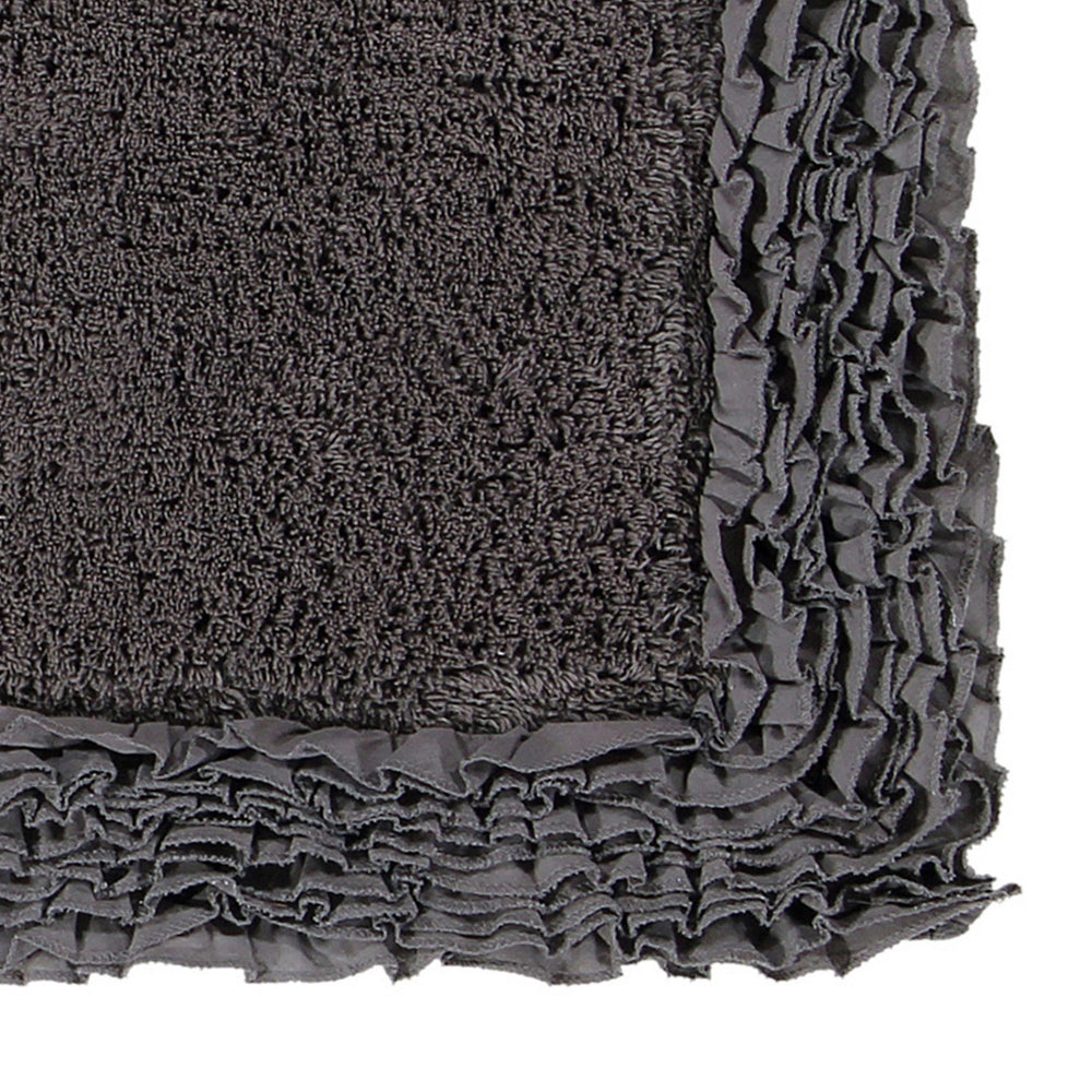 
                      
                        Shaggy Border Bath Rug 100% Cotton, Tufted Design with Ruffle Border, Ultra Soft & Absorbent, Machine Washable with Spray Latex Backing
                      
                    