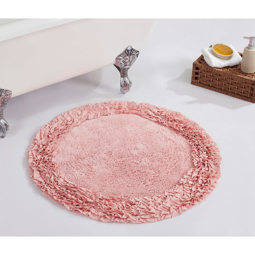 
                      
                        Shaggy Border Bath Rug 100% Cotton, Tufted Design with Ruffle Border, Ultra Soft & Absorbent, Machine Washable with Spray Latex Backing
                      
                    