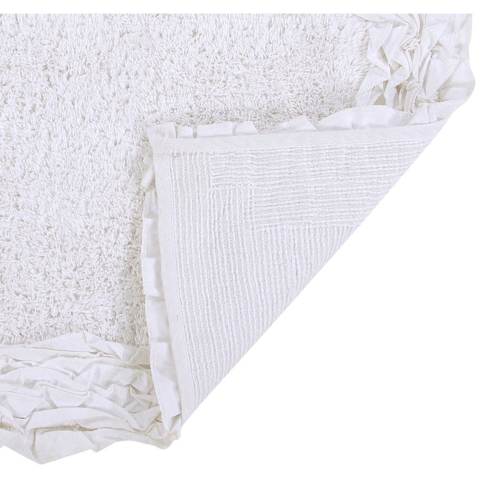 
                      
                        Shaggy Border Bath Rug 100% Cotton, Tufted Design with Ruffle Border, Ultra Soft & Absorbent, Machine Washable with Spray Latex Backing
                      
                    