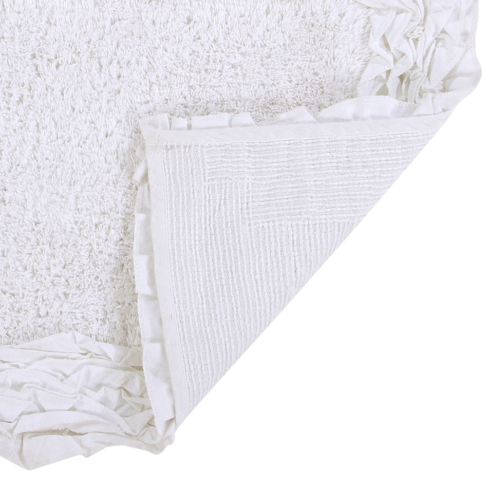 
                      
                        Better Trends 100% Cotton Bath Rug in Shaggy Border Collection - Ultra Soft, Plush, Absorbent, Tufted Bath Rug, Quick-Dry, Great for Bath, Shower, Bedroom, Dog or Door Mat, 30" Round, White
                      
                    