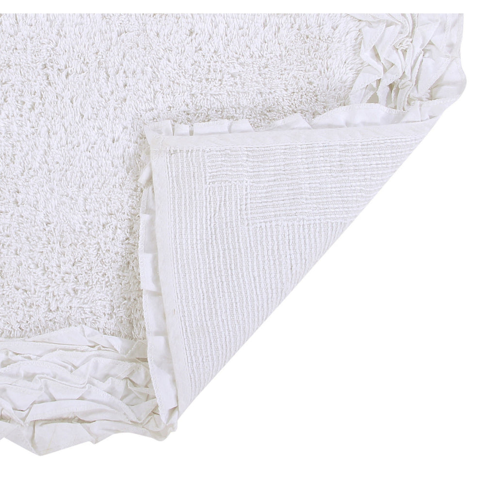 
                      
                        Shaggy Border Bath Rug 100% Cotton, Tufted Design with Ruffle Border, Ultra Soft & Absorbent, Machine Washable with Spray Latex Backing
                      
                    