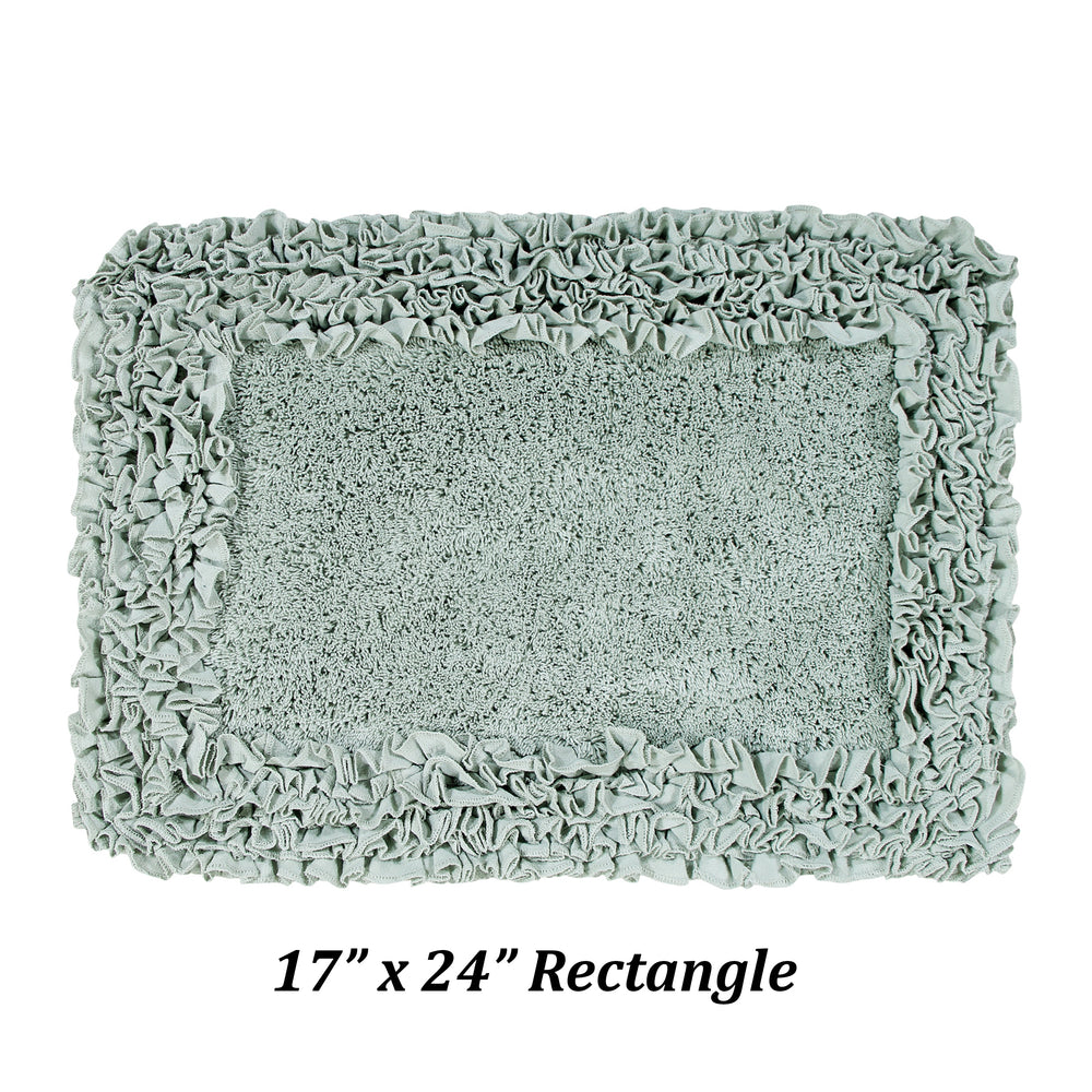 
                      
                        Better Trends Shaggy Border Collection, 3 Piece (17" x 24" | 20" x 20" | 21" x 34") Bathroom Set, Rectangle Rugs, 100% Cotton Sage Bath Mat, Water Absorbent and Non-Slip Doormat
                      
                    