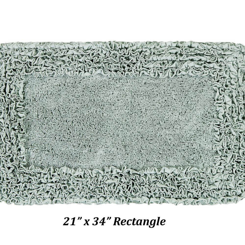 
                      
                        Better Trends Shaggy Border Collection, 3 Piece (17" x 24" | 20" x 20" | 21" x 34") Bathroom Set, Rectangle Rugs, 100% Cotton Sage Bath Mat, Water Absorbent and Non-Slip Doormat
                      
                    