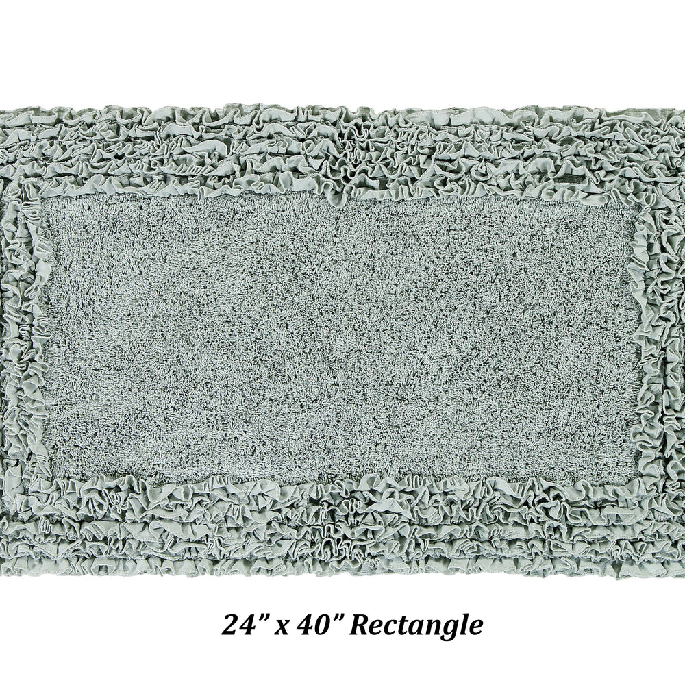 
                      
                        Better Trends Shaggy Border Collection, 3 Piece (17" x 24" | 24" x 40" | 20" x 60") Bathroom Set, Rectangle Rugs, 100% Cotton Sage Bath Mat, Water Absorbent and Non-Slip Doormat
                      
                    
