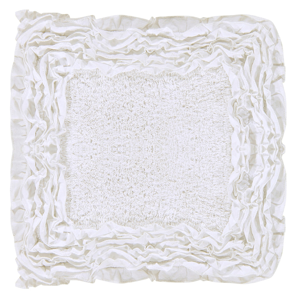 
                      
                        Better Trends Shaggy Border Collection, 3 Piece (17" x 24" | 24" x 40" | 20" x 60") Bathroom Set, Rectangle Rugs, 100% Cotton White Bath Mat, Water Absorbent and Non-Slip Doormat
                      
                    