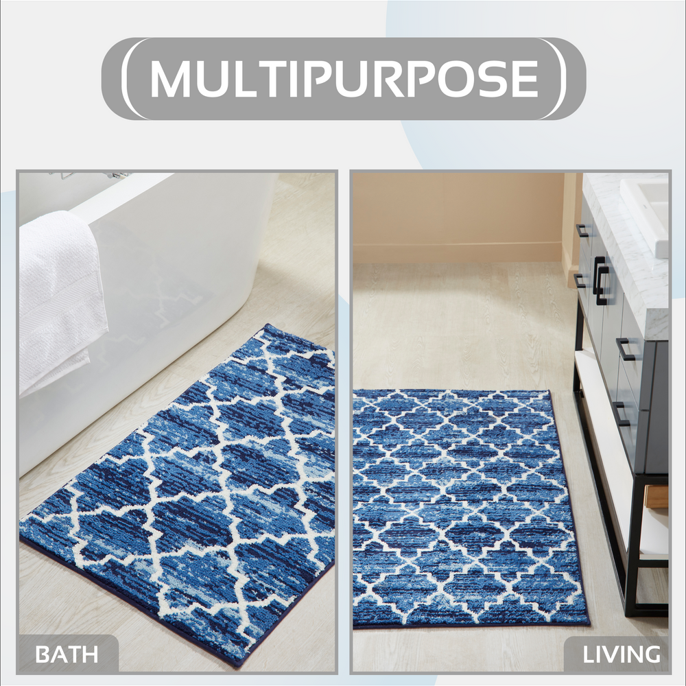 
                      
                        Savio Bath Rug - 100% Polyester Knitted Bath Mat with Gel Foam/Rubber Backing, Marrakesh Pattern
                      
                    