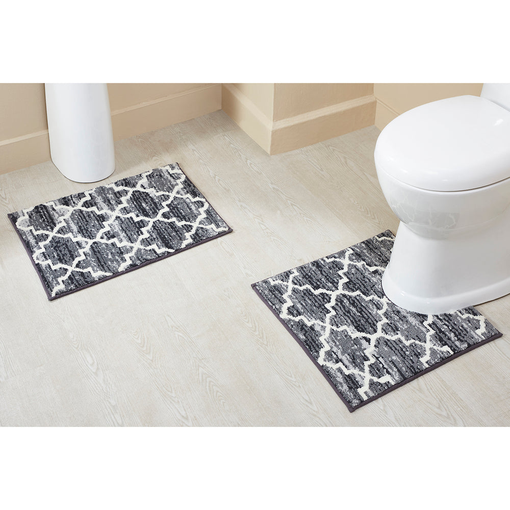 
                      
                        Better Trends Savio Bath Rug Collection 2 PC (17" x 24" | 20" x 20") in Gray
                      
                    