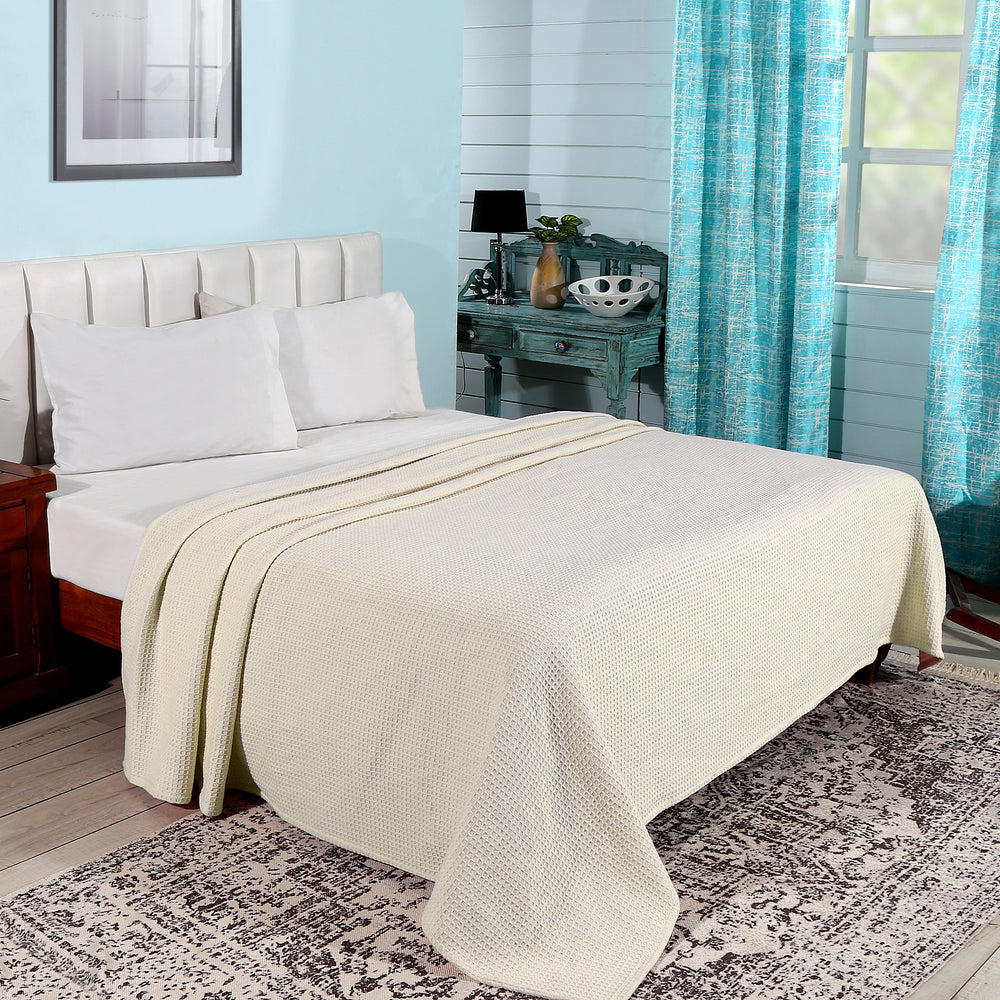 
                      
                        Janiya Waffle Collection 100% Cotton King Blanket in Oatmeal
                      
                    