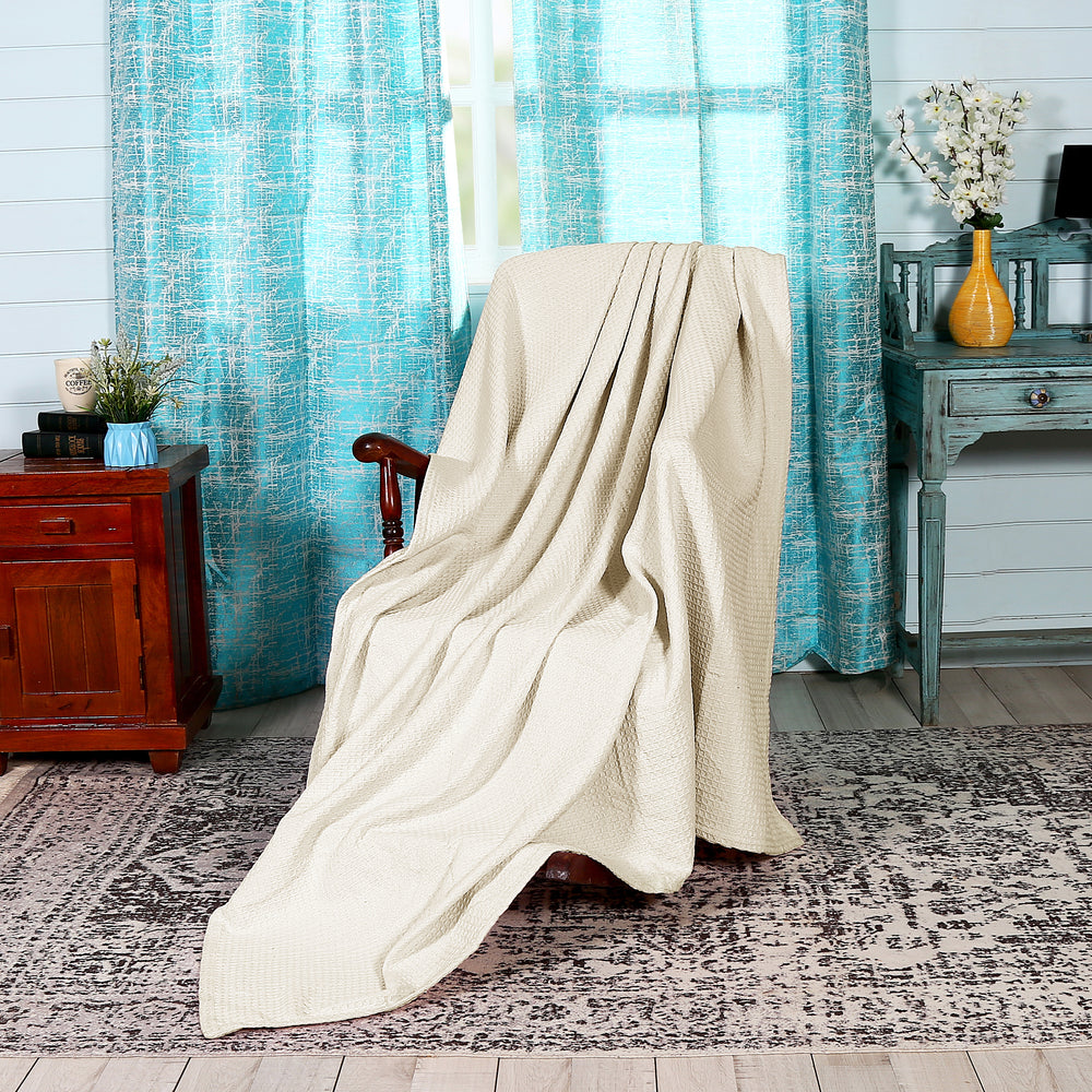
                      
                        Janiya Waffle Collection 100% Cotton King Blanket in Oatmeal
                      
                    