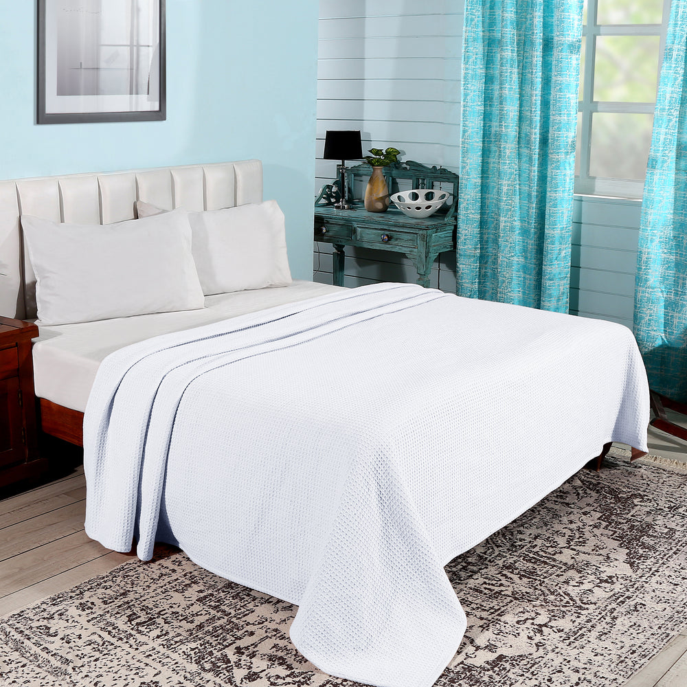 
                      
                        Janiya Waffle Collection 100% Cotton Twin Blanket in White
                      
                    