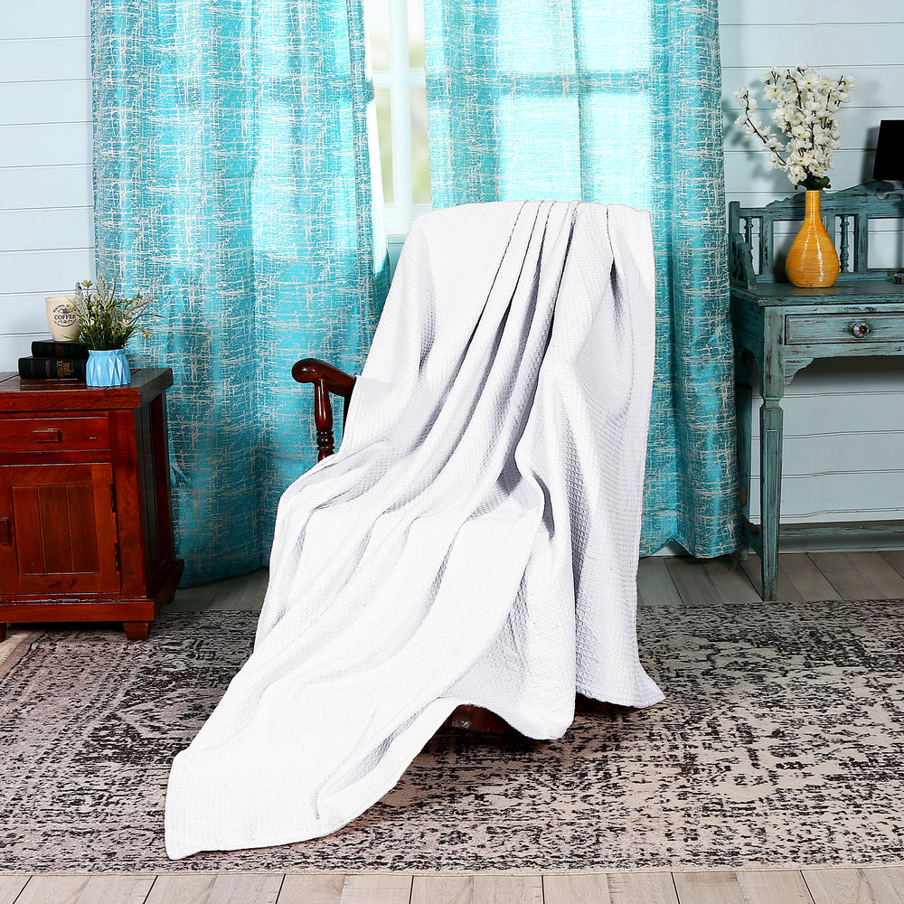 
                      
                        Janiya Waffle Collection 100% Cotton Twin Blanket in White
                      
                    