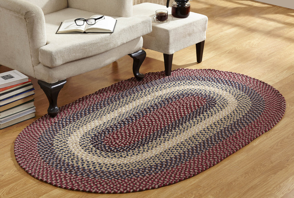 Better Trends Woodbridge Braid Collection is Durable Mildew & Moisture Resistant Reversible Indoor Area Utility Rug of 100% Wool in Vibrant Colors, 20
