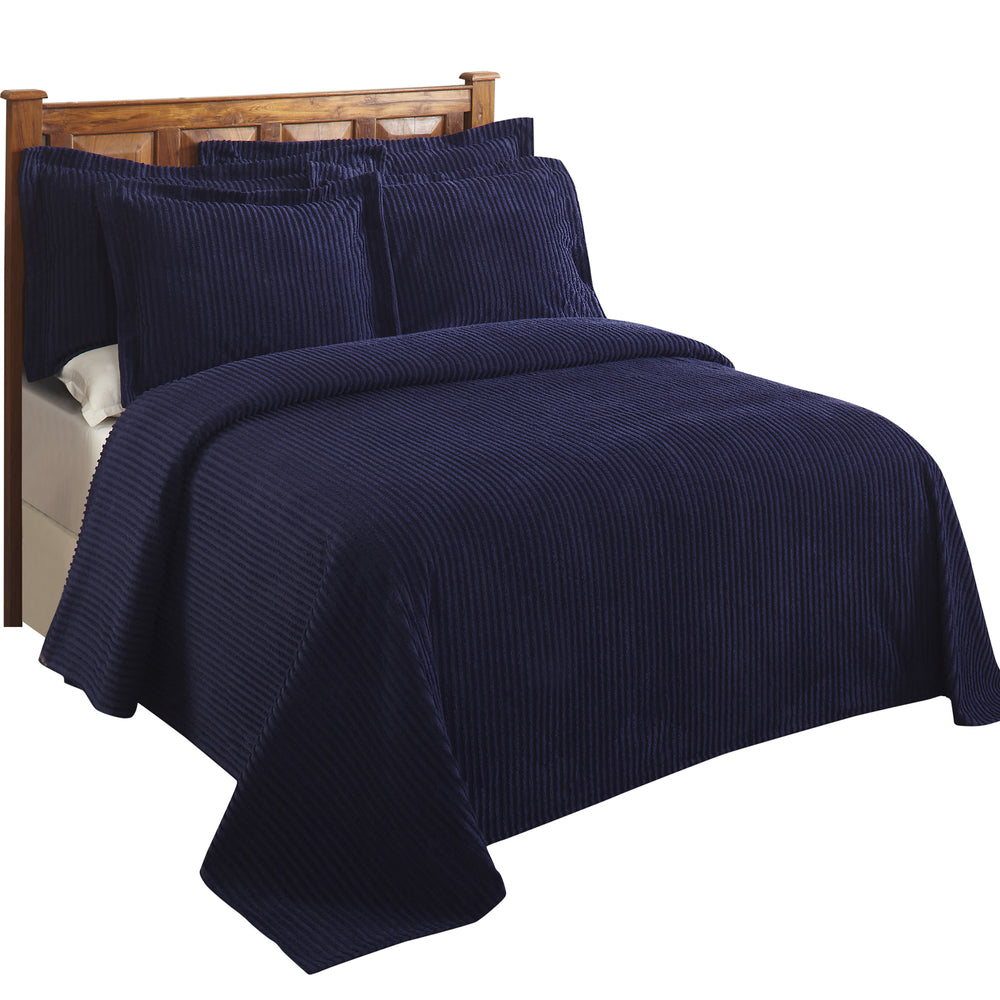 
                      
                        Jullian 100% Cotton Chenille Bedspread & Shams, Machine Washable Tufted Bold Stripes, Luxurious All-Season Bedding
                      
                    
