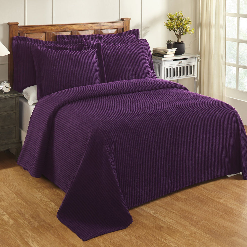 
                      
                        Jullian 100% Cotton Chenille Bedspread & Shams, Machine Washable Tufted Bold Stripes, Luxurious All-Season Bedding
                      
                    
