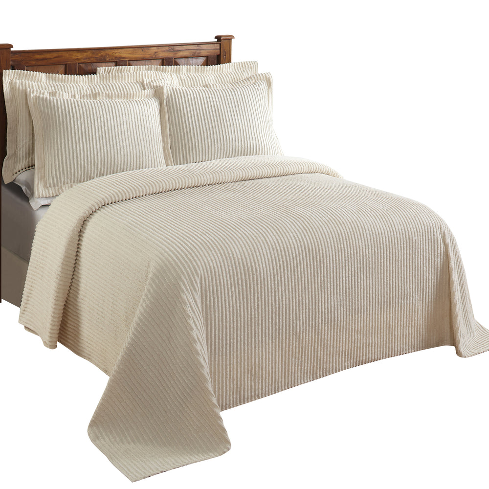 
                      
                        Jullian 100% Cotton Chenille Bedspread & Shams, Machine Washable Tufted Bold Stripes, Luxurious All-Season Bedding
                      
                    