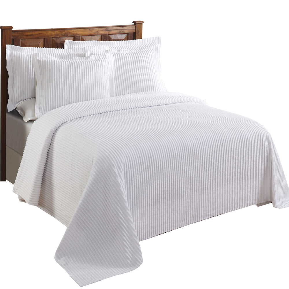 
                      
                        Jullian 100% Cotton Chenille Bedspread & Shams, Machine Washable Tufted Bold Stripes, Luxurious All-Season Bedding
                      
                    