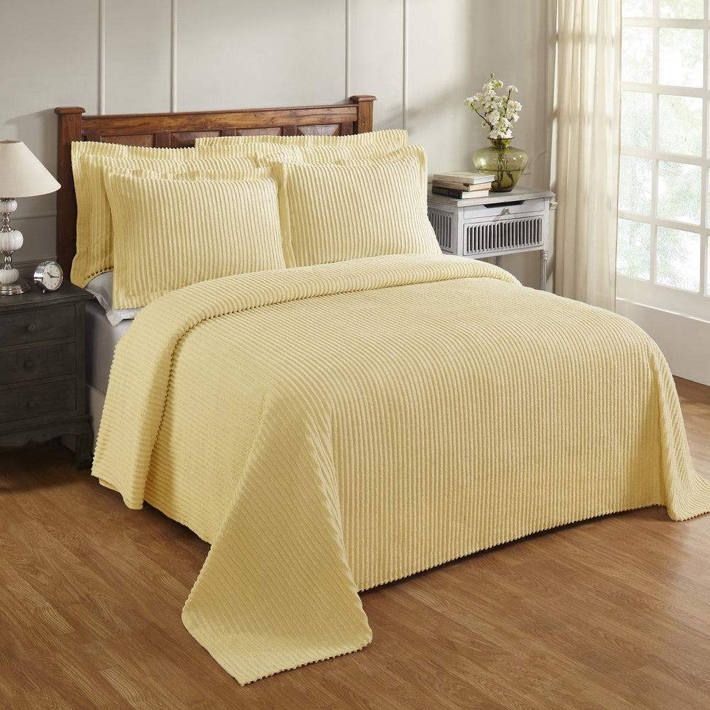 
                      
                        Jullian 100% Cotton Chenille Bedspread & Shams, Machine Washable Tufted Bold Stripes, Luxurious All-Season Bedding
                      
                    