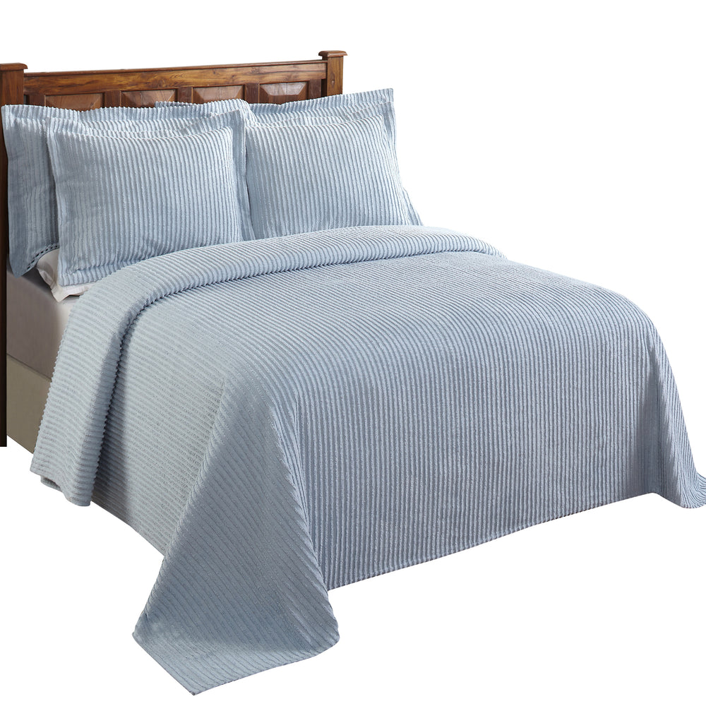 
                      
                        Jullian 100% Cotton Chenille Bedspread & Shams, Machine Washable Tufted Bold Stripes, Luxurious All-Season Bedding
                      
                    