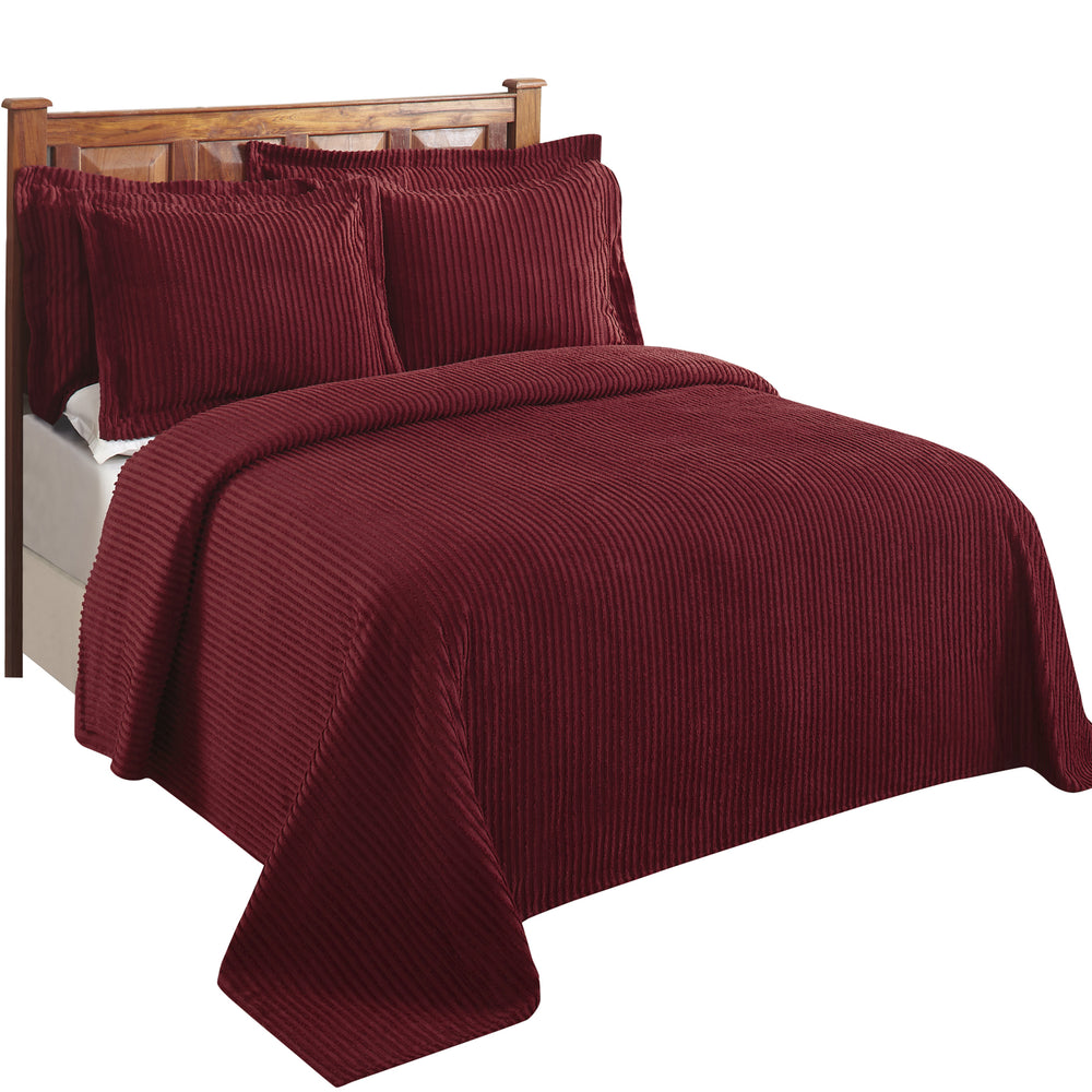 
                      
                        Jullian 100% Cotton Chenille Bedspread & Shams, Machine Washable Tufted Bold Stripes, Luxurious All-Season Bedding
                      
                    