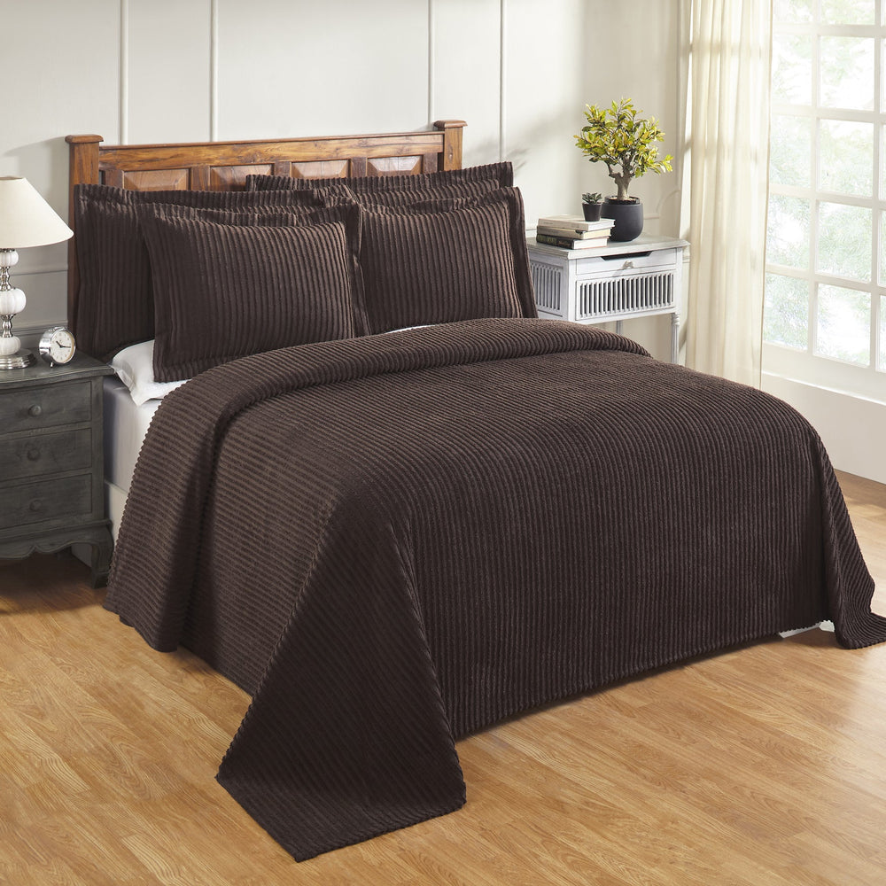 
                      
                        Jullian 100% Cotton Chenille Bedspread & Shams, Machine Washable Tufted Bold Stripes, Luxurious All-Season Bedding
                      
                    