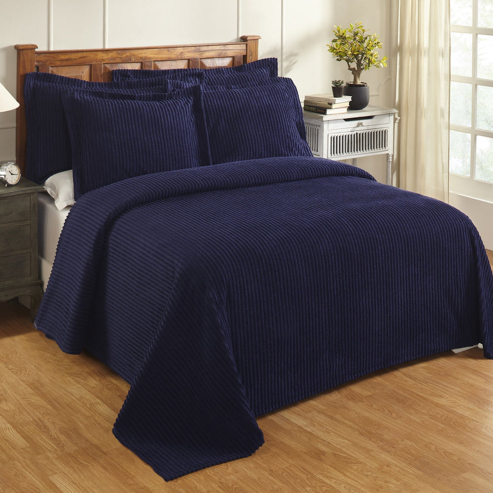 
                      
                        Jullian 100% Cotton Chenille Bedspread & Shams, Machine Washable Tufted Bold Stripes, Luxurious All-Season Bedding
                      
                    