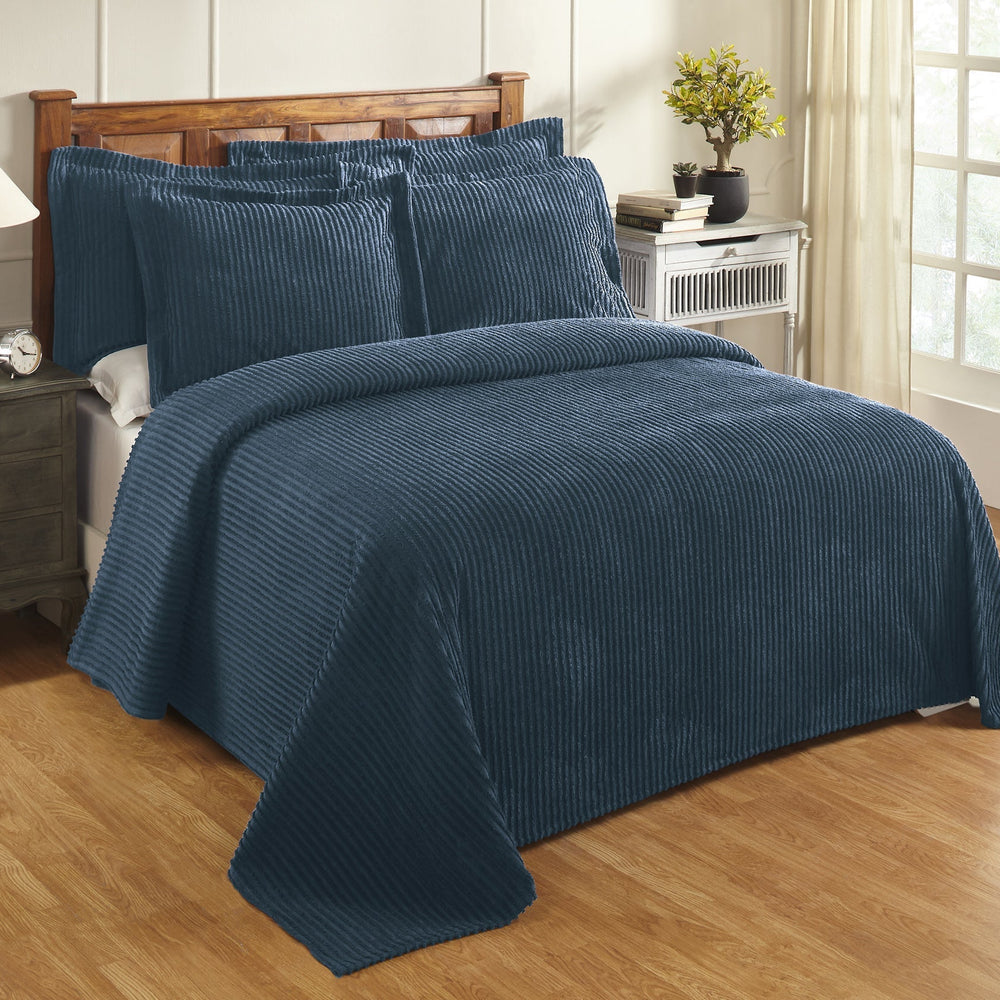 
                      
                        Jullian 100% Cotton Chenille Bedspread & Shams, Machine Washable Tufted Bold Stripes, Luxurious All-Season Bedding
                      
                    