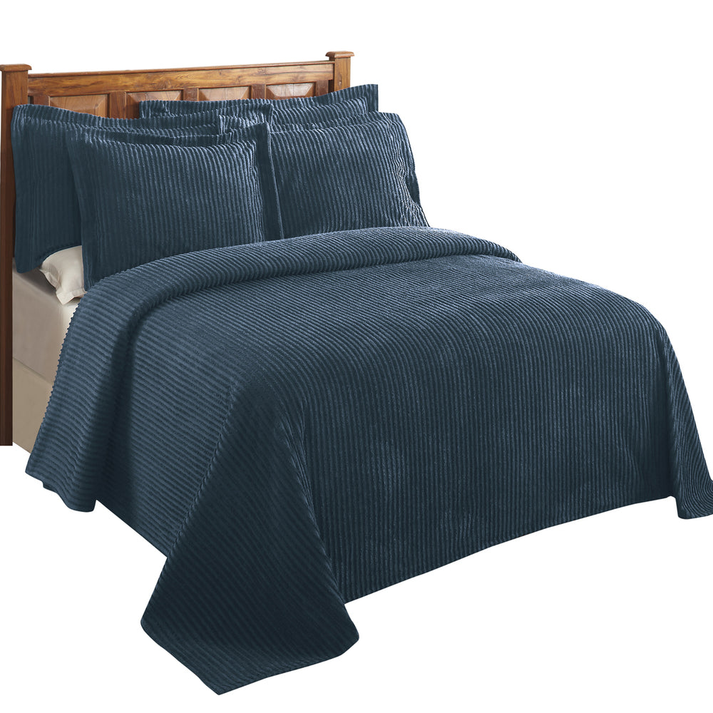 
                      
                        Jullian 100% Cotton Chenille Bedspread & Shams, Machine Washable Tufted Bold Stripes, Luxurious All-Season Bedding
                      
                    