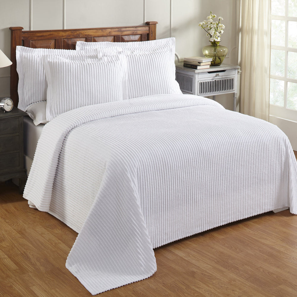 
                      
                        Jullian 100% Cotton Chenille Bedspread & Shams, Machine Washable Tufted Bold Stripes, Luxurious All-Season Bedding
                      
                    