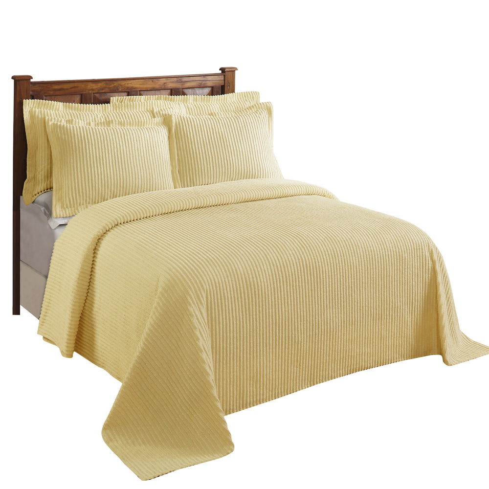 
                      
                        Jullian 100% Cotton Chenille Bedspread & Shams, Machine Washable Tufted Bold Stripes, Luxurious All-Season Bedding
                      
                    