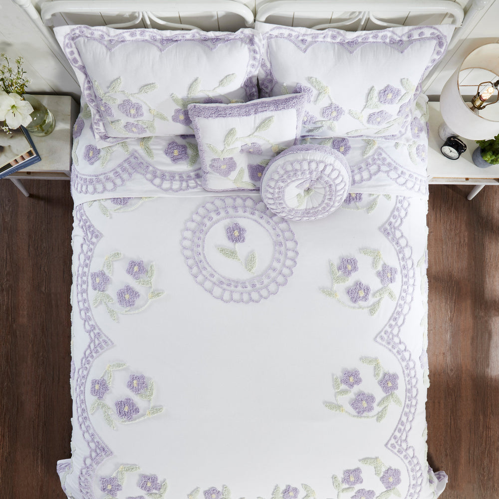 
                      
                        Bloomfield 100% Cotton Chenille Coverlet/Bedspread Machine Washable Ultra Soft Floral Pattern All Season Bedding
                      
                    
