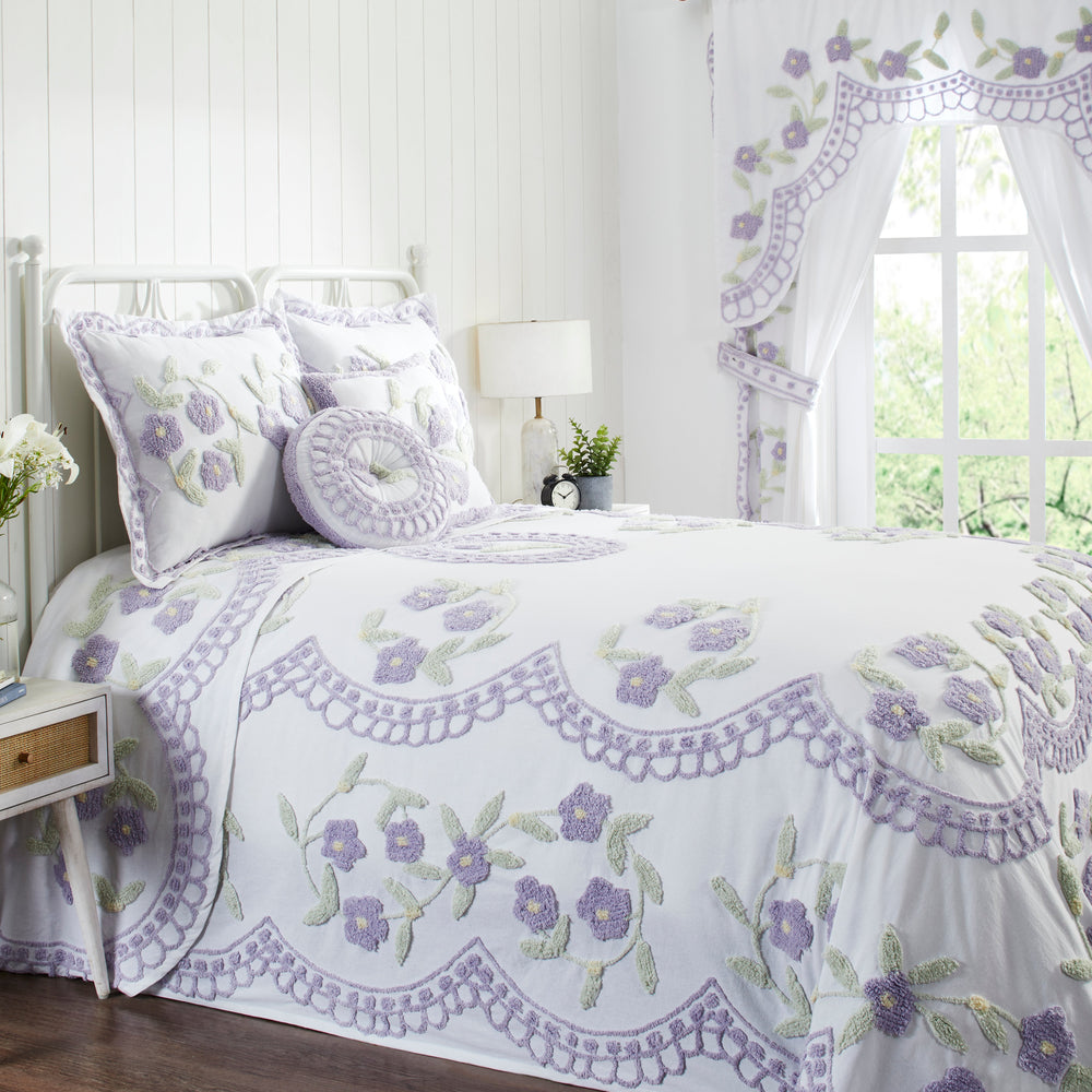 
                      
                        Bloomfield 100% Cotton Chenille Coverlet/Bedspread Machine Washable Ultra Soft Floral Pattern All Season Bedding
                      
                    