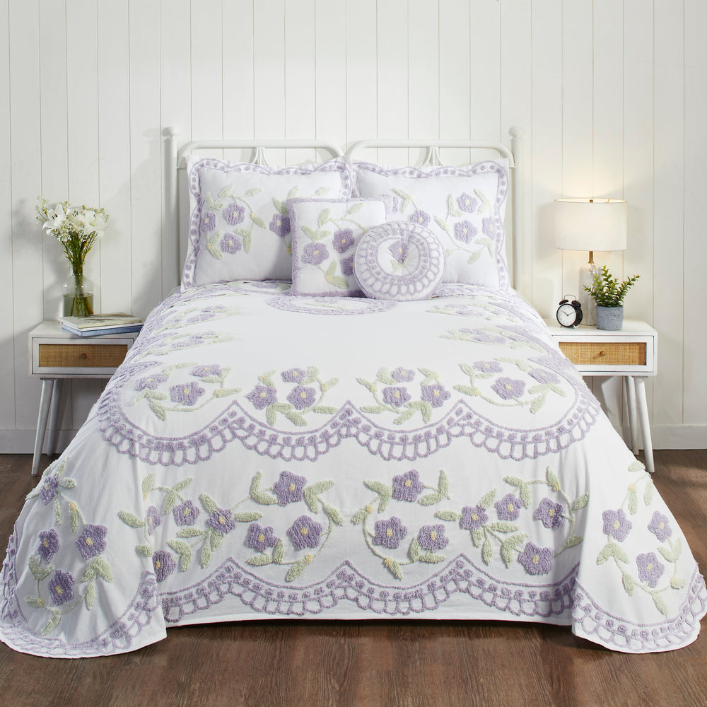 
                      
                        Bloomfield 100% Cotton Chenille Coverlet/Bedspread Machine Washable Ultra Soft Floral Pattern All Season Bedding
                      
                    