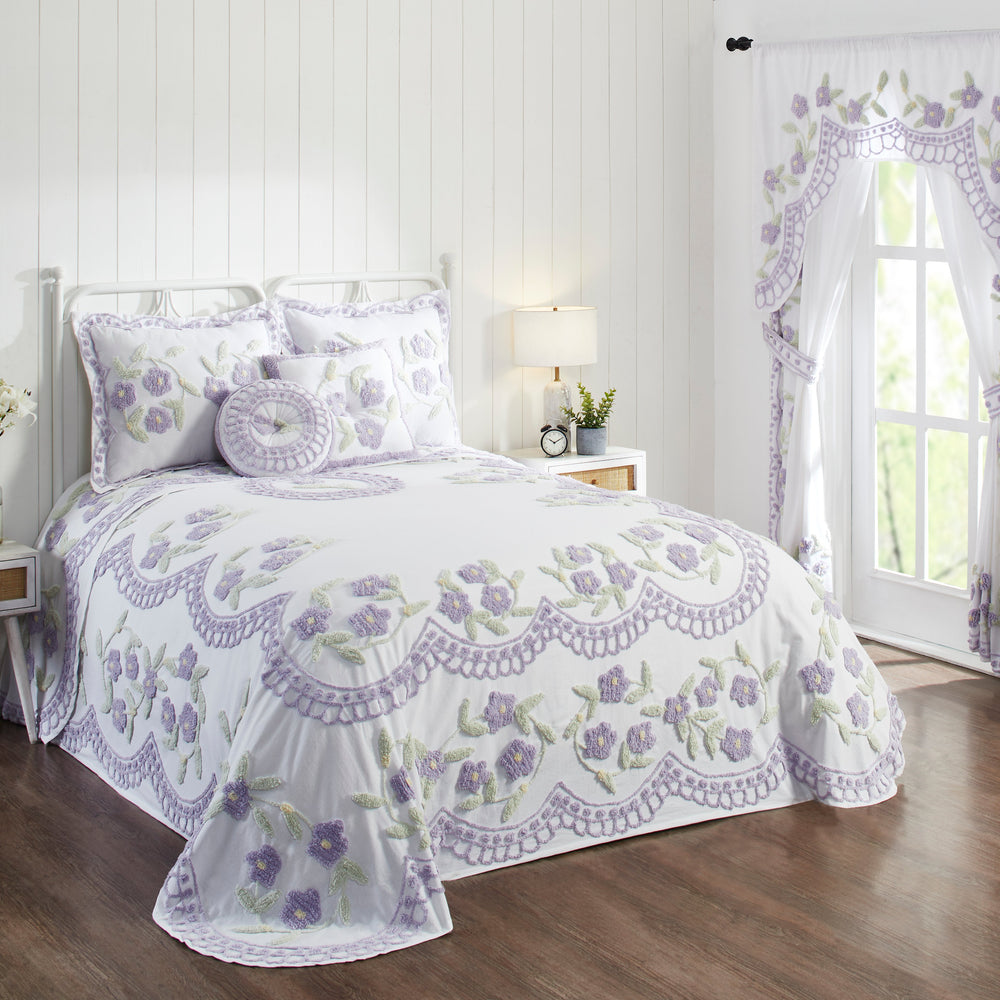 
                      
                        Bloomfield 100% Cotton Chenille Coverlet/Bedspread Machine Washable Ultra Soft Floral Pattern All Season Bedding
                      
                    