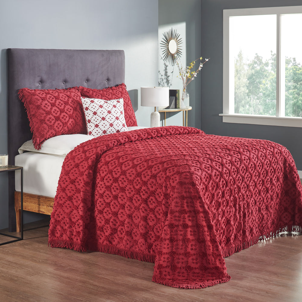 
                      
                        Charleston 100% Cotton Soft & Plush Chenille Tufted Diamond Pattern Unique Luxurious 4 Piece Bedspread & Sham Set, All-Season, Machine Washable Coverlet Set
                      
                    