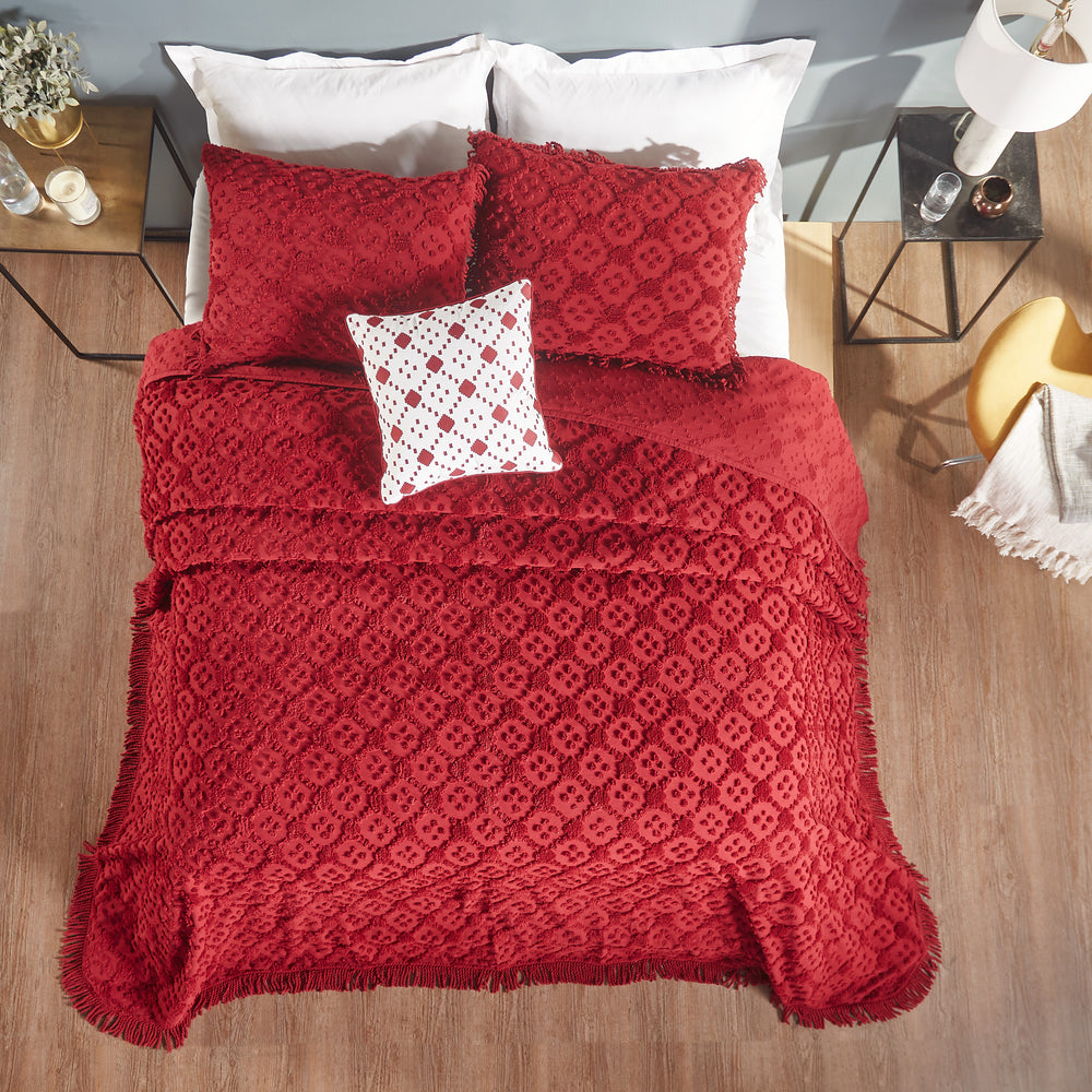 
                      
                        Charleston 100% Cotton Soft & Plush Chenille Tufted Diamond Pattern Unique Luxurious 4 Piece Bedspread & Sham Set, All-Season, Machine Washable Coverlet Set
                      
                    