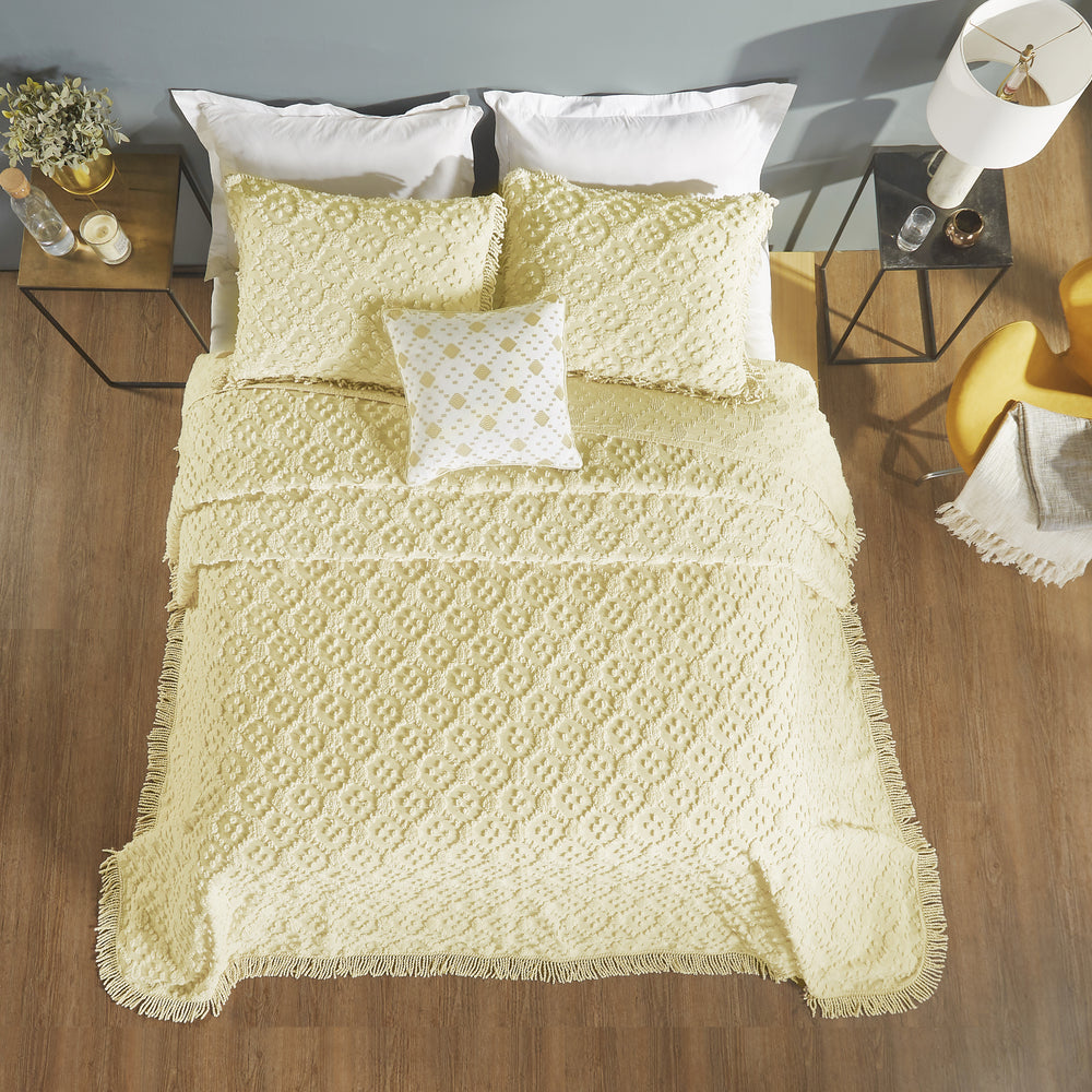
                      
                        Charleston 100% Cotton Soft & Plush Chenille Tufted Diamond Pattern Unique Luxurious 4 Piece Bedspread & Sham Set, All-Season, Machine Washable Coverlet Set
                      
                    