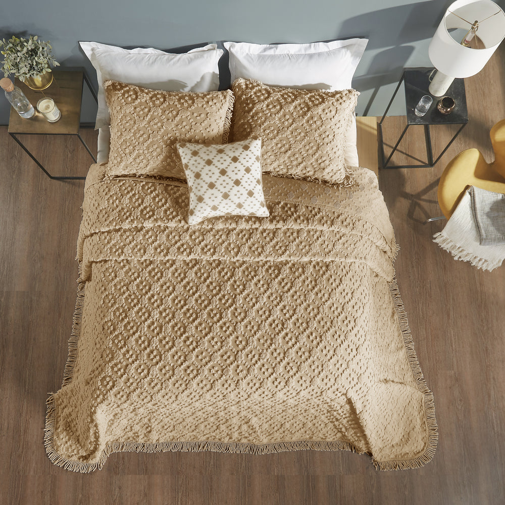 
                      
                        Charleston 100% Cotton Soft & Plush Chenille Tufted Diamond Pattern Unique Luxurious 4 Piece Bedspread & Sham Set, All-Season, Machine Washable Coverlet Set
                      
                    
