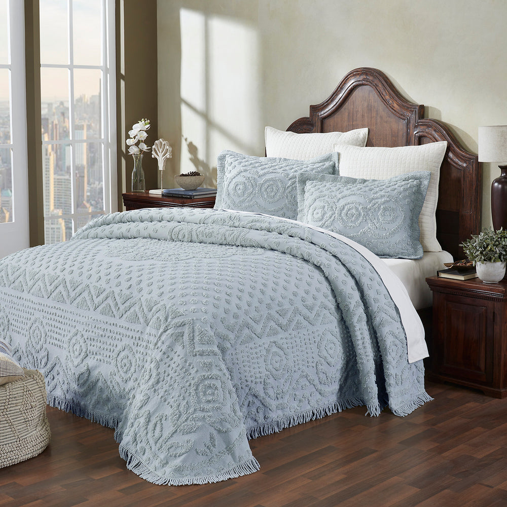 
                      
                        Heirloom 100% Cotton Chenille Bedspread & Shams, Medallion Design, Lightweight Luxury Coverlet
                      
                    