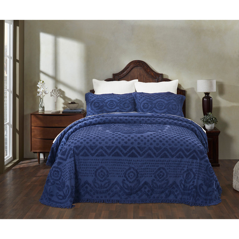 
                      
                        Heirloom 100% Cotton Chenille Bedspread & Shams, Medallion Design, Lightweight Luxury Coverlet
                      
                    