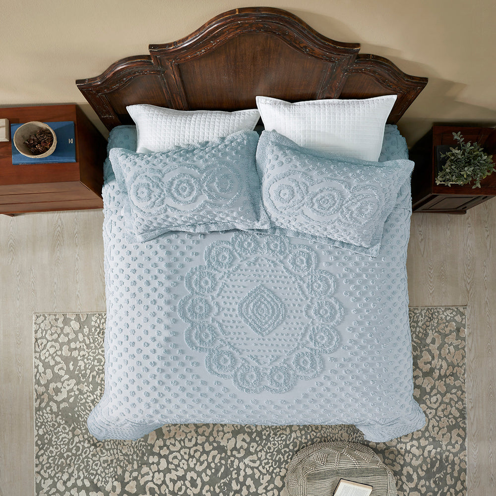 
                      
                        Heirloom 100% Cotton Chenille Bedspread & Shams, Medallion Design, Lightweight Luxury Coverlet
                      
                    